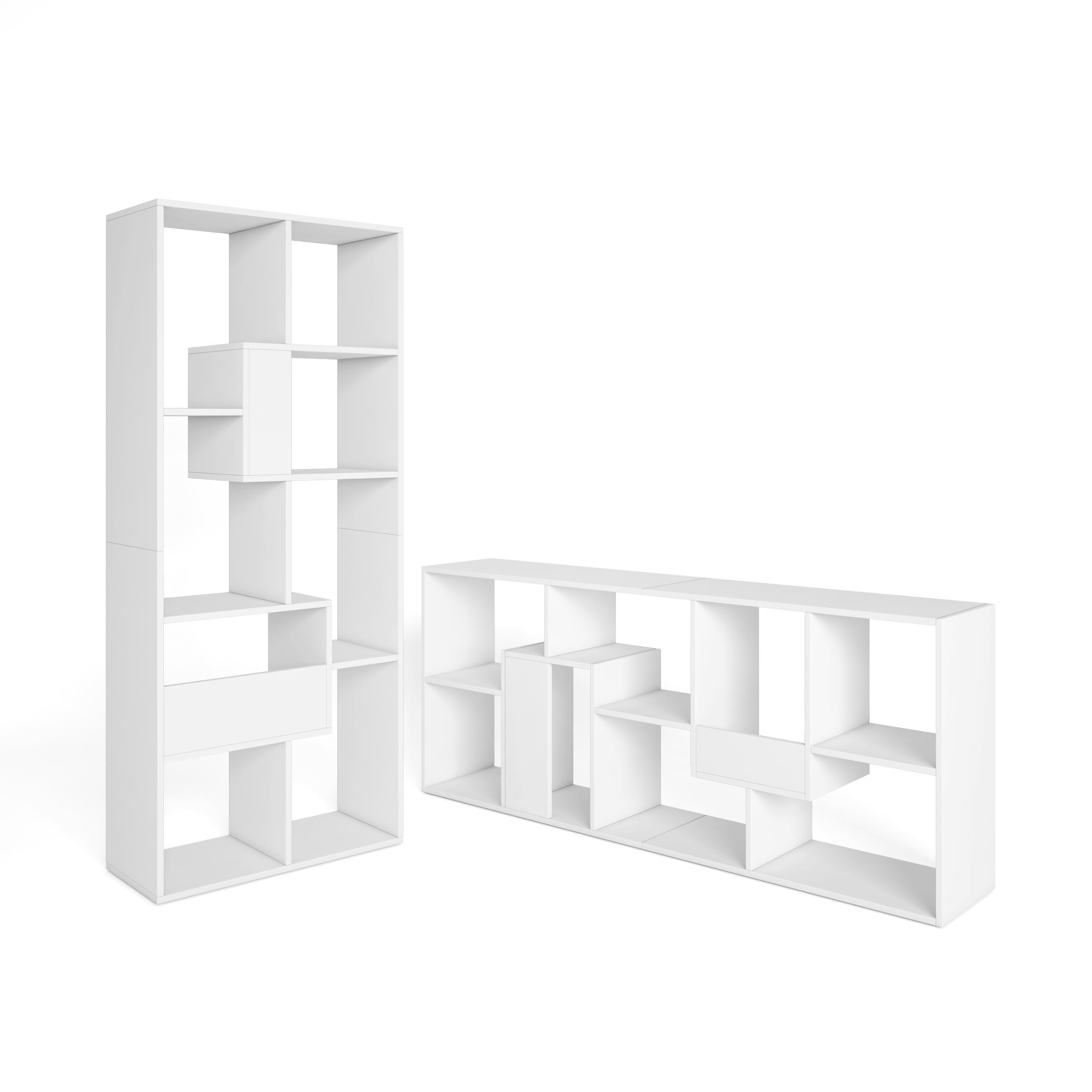 Skraut Home - Librería estantería - Estanteria libros de pared - 67x31x162cm - Con Almacenaje - Estilo Moderno