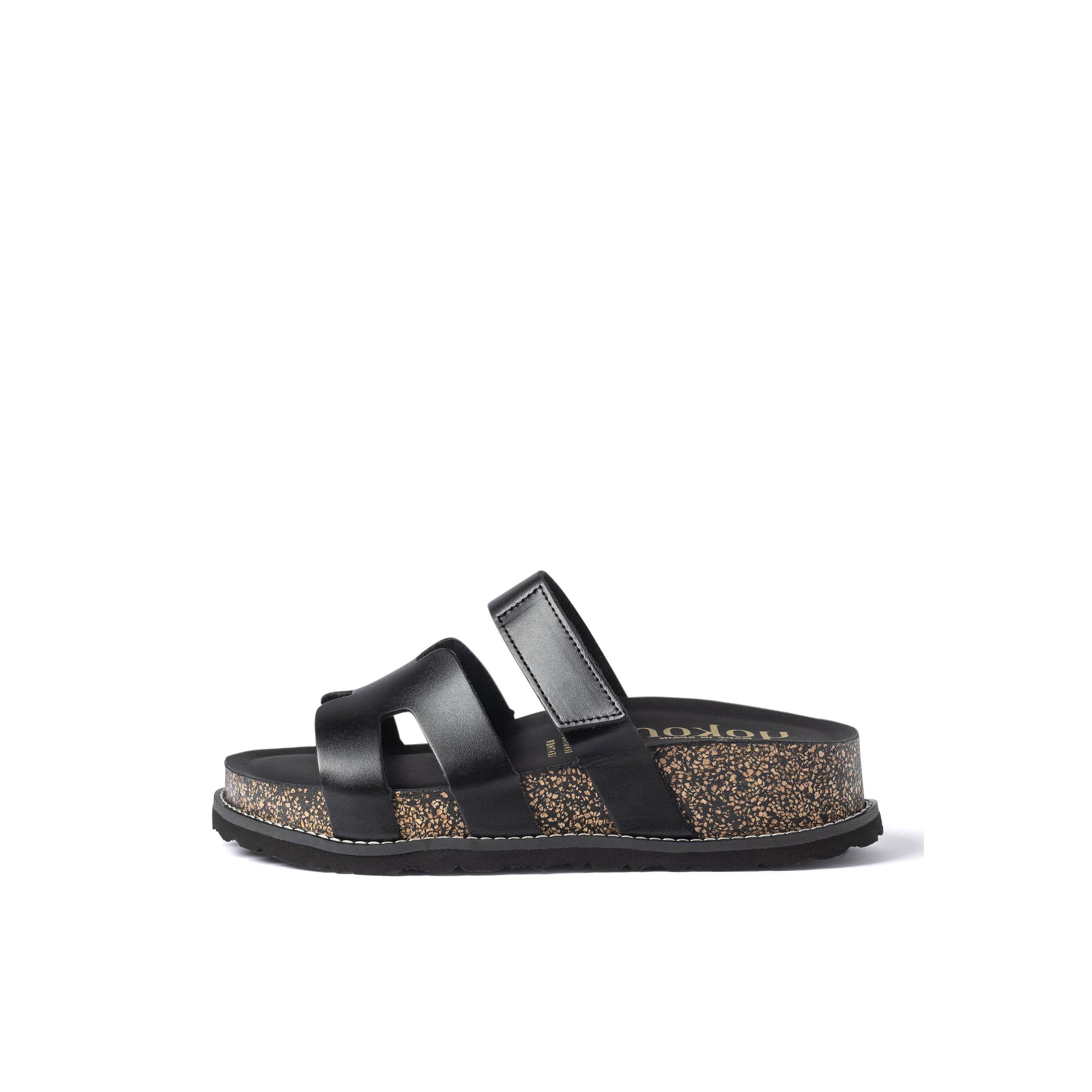 YOKONO Sandalia plataforma OCA-125 NEGRO | Zapatos mujer Primavera-Verano | Piel vacuna  Alaska | 4 CM
