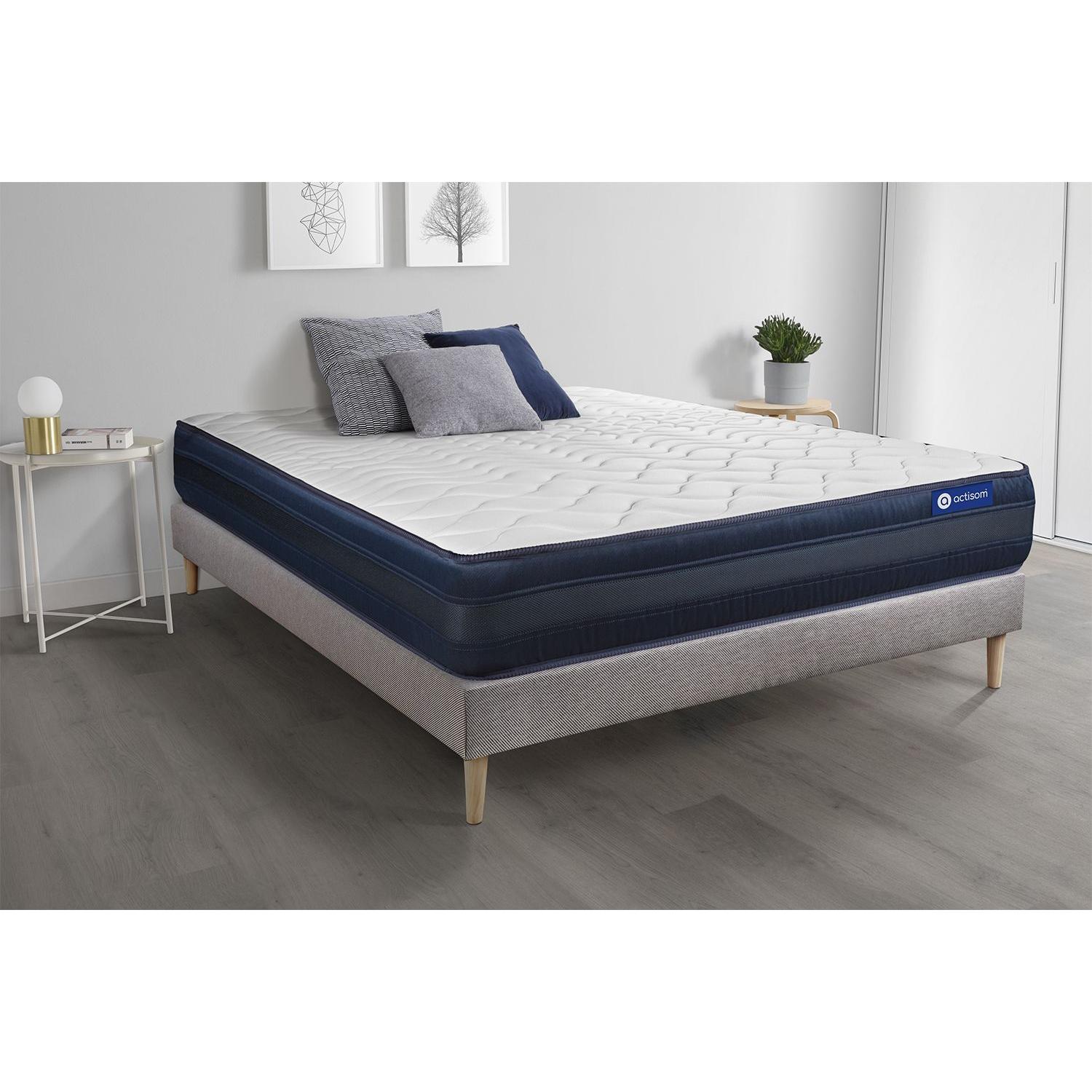 Pack colchón Actilatex tech 120x195cm + Somier, Látex y espuma viscoelástica, 5 zonas de confort