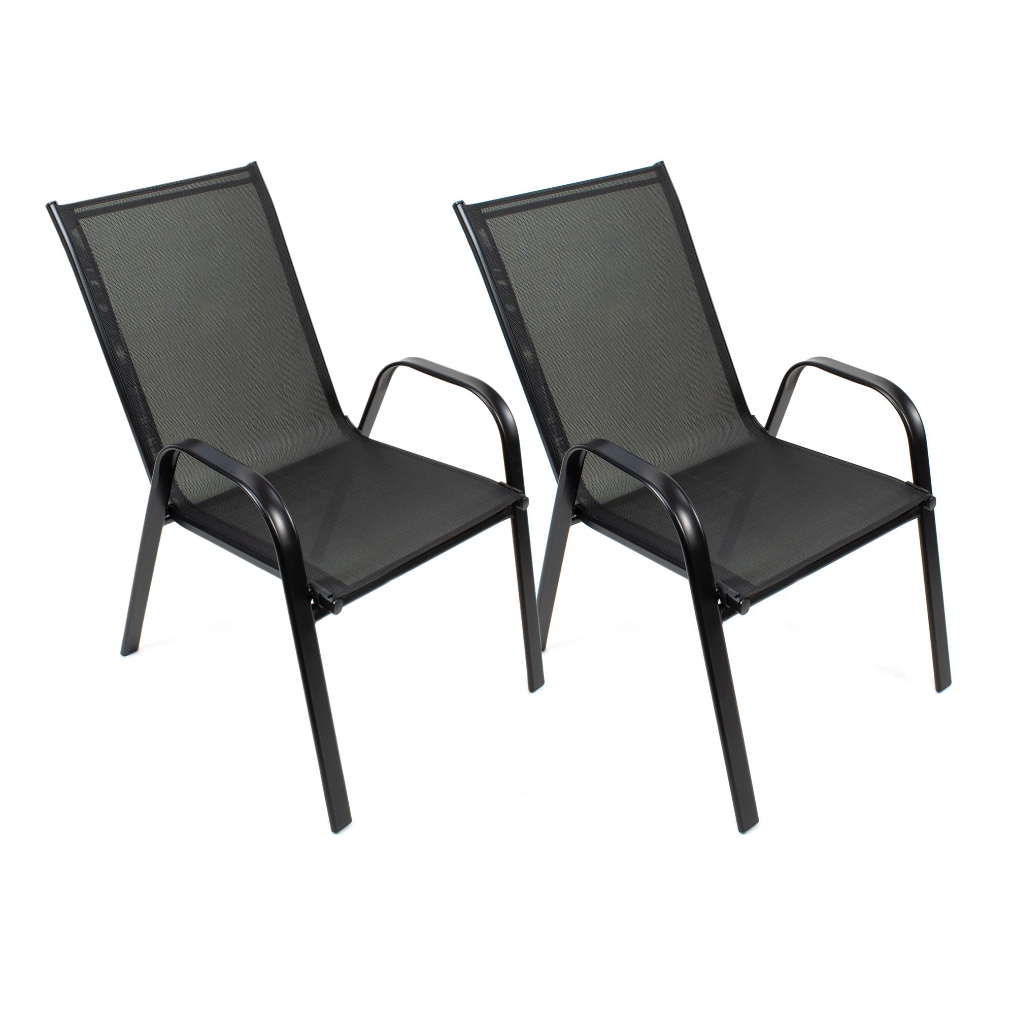 The Secret Home - Silla Apilable de Jardín - Varios Modelos - Asiento en Metal y Tejido para Exteriores - Ideal para Jardín, Balcón o Terraza