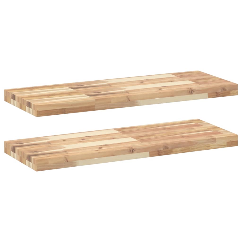 Vidaxl Estante Flotante de Madera Maciza de Acacia Acabado Al Aceite