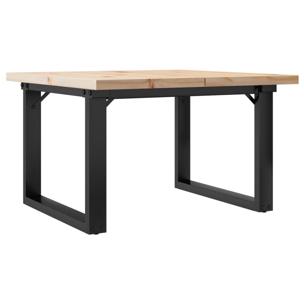 Vidaxl Mesa de Centro O Marco Madera Maciza Pino y Hierro 70x70x40,5cm