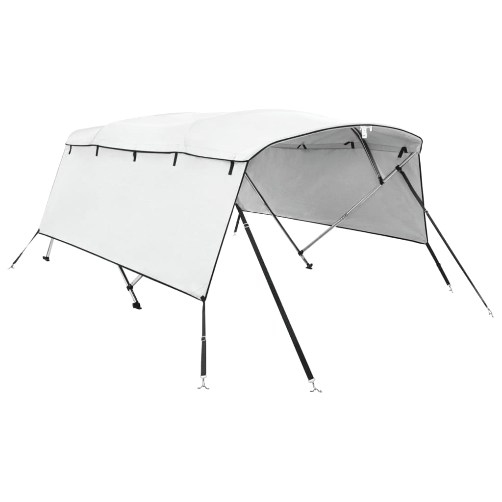 vidaXL Toldo bimini 4 arcos con paredes laterales 243x(185-198)x137 cm Color Blanco, Azul, anthracite grey y mas