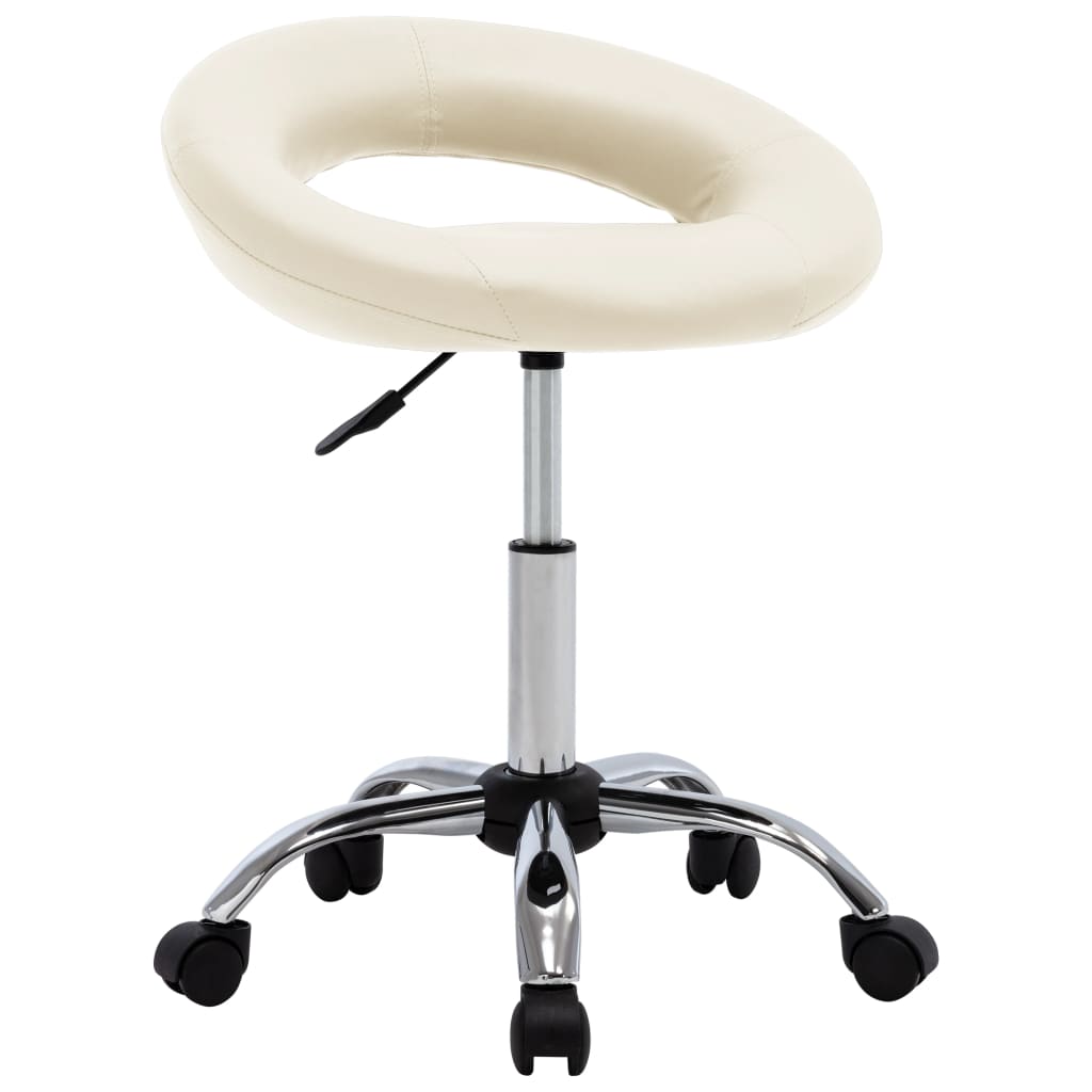 vidaXL Silla de Trabajo con Ruedas Cuero Sintético Escritorio Multicolor