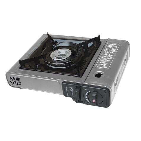 Muvip cocina de gas portatil 1 fuego - encendido automatico - quemador de aluminio - valvula doble sellado - maleta de transporte