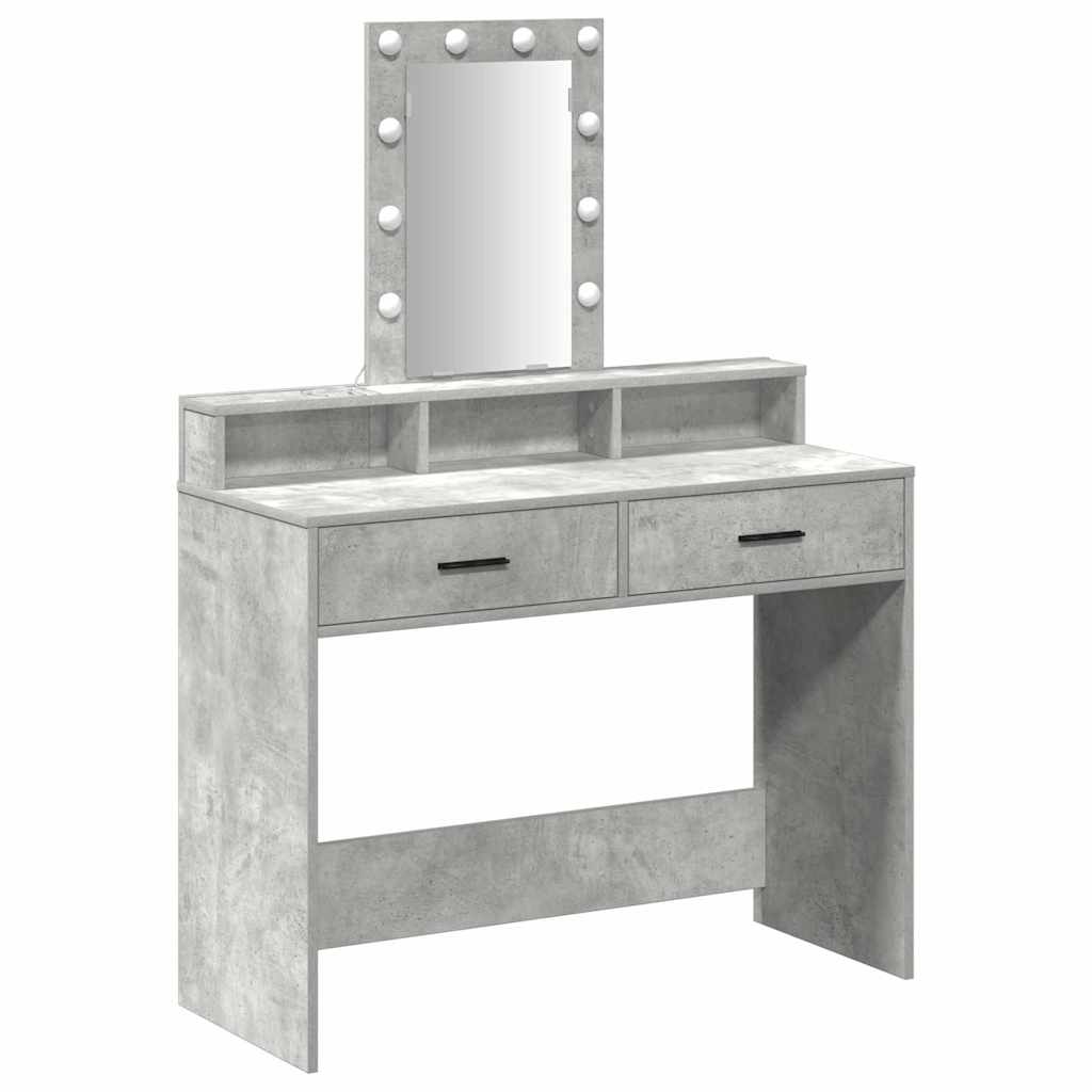 vidaXL Mesa Tocador Gris 100 x 41 x 140 cm Madera de ingeniería