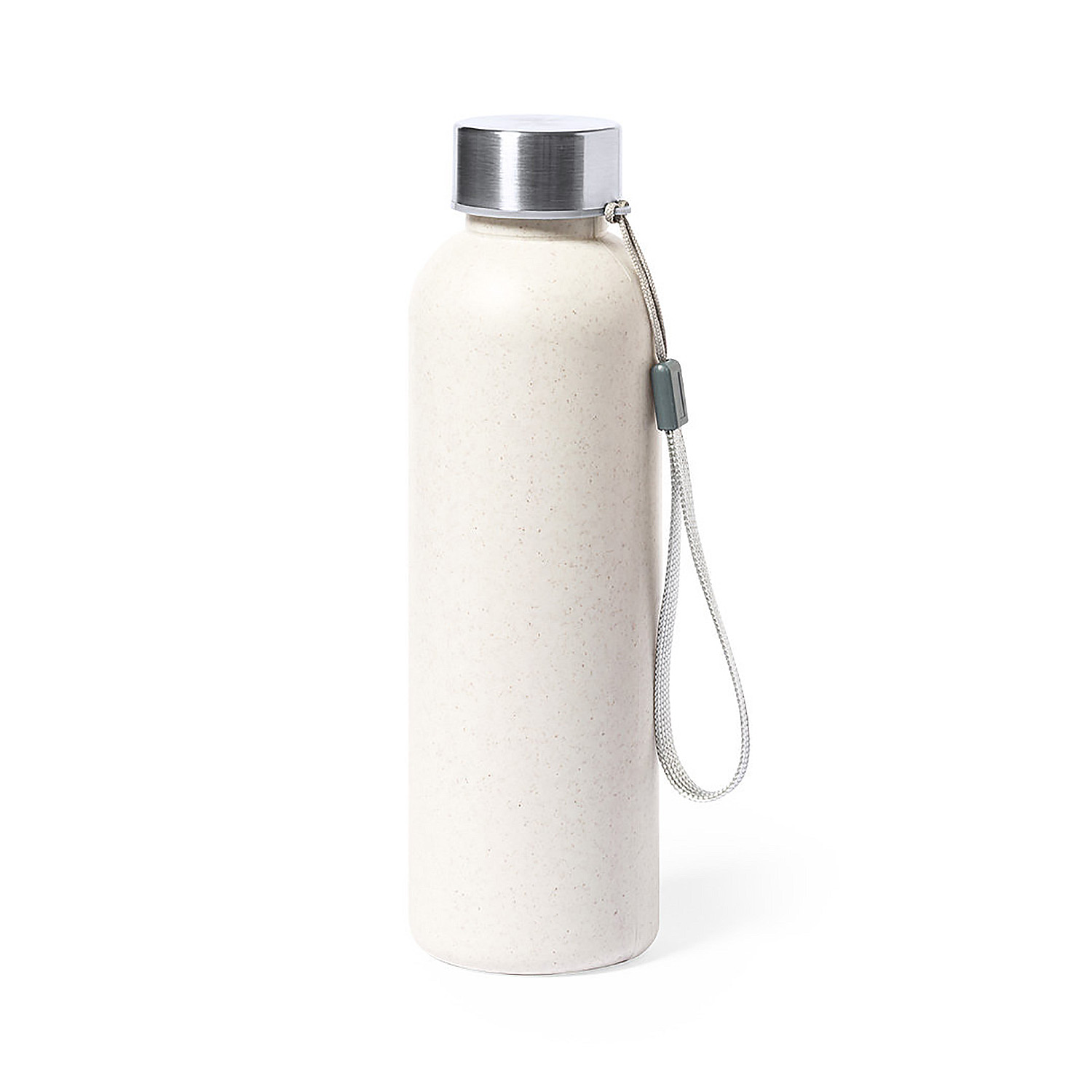 DAM. Bidón 600 ml PE veteado libre de BPA, tapón acero inoxidable 6,5x6,5x21,2 cm.
