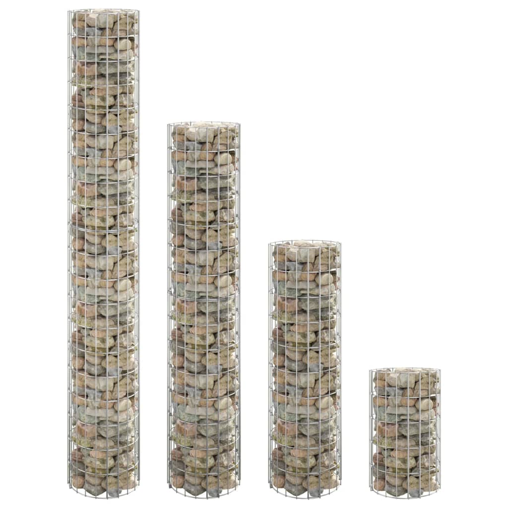 Arriate Gaviones Circular Vidaxl Ø 30 X 50 Cm (3 Pcs) - Jardinera de Acero Galvanizado