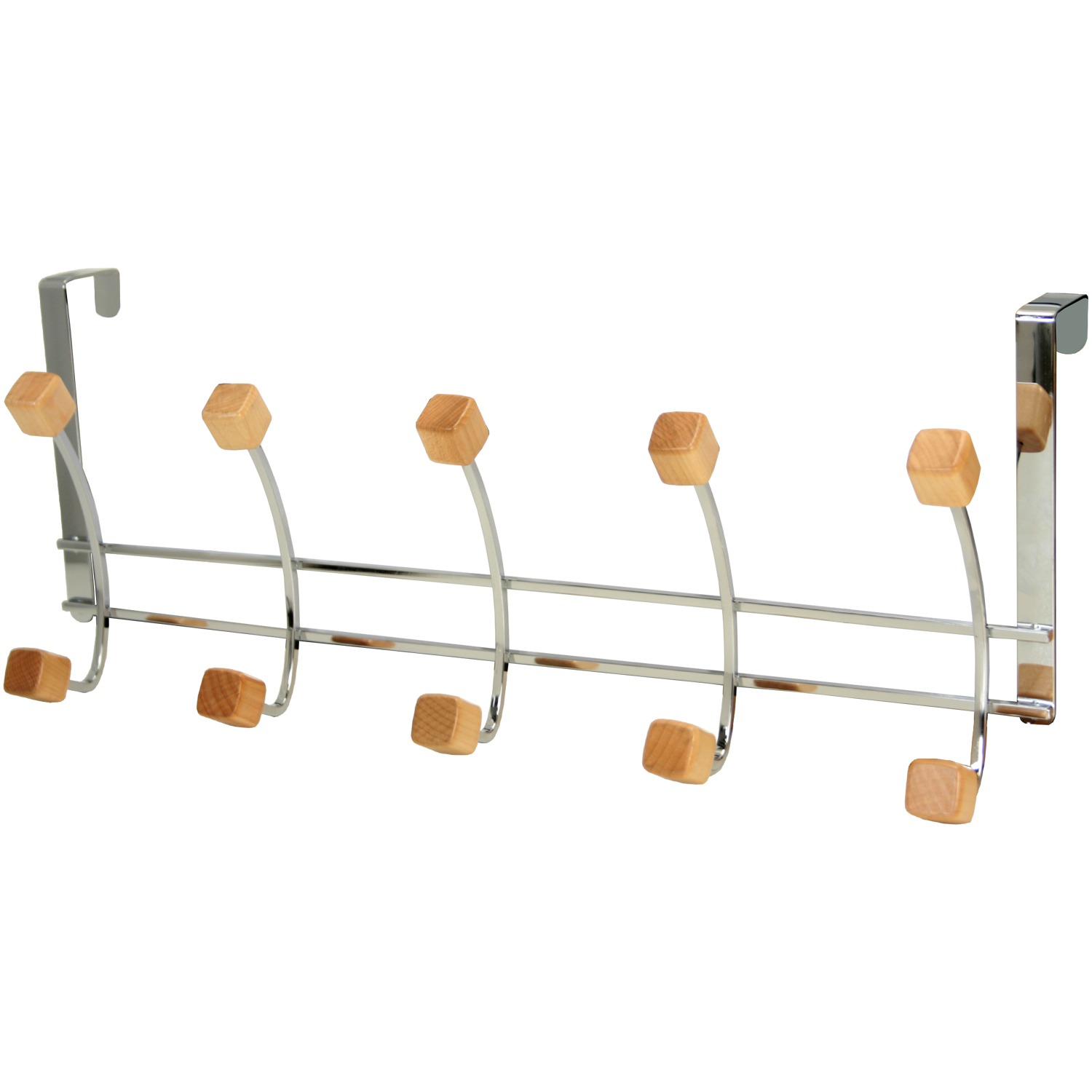 Percha puerta 5 ganchos cromada 49x20 cm 49x20cm