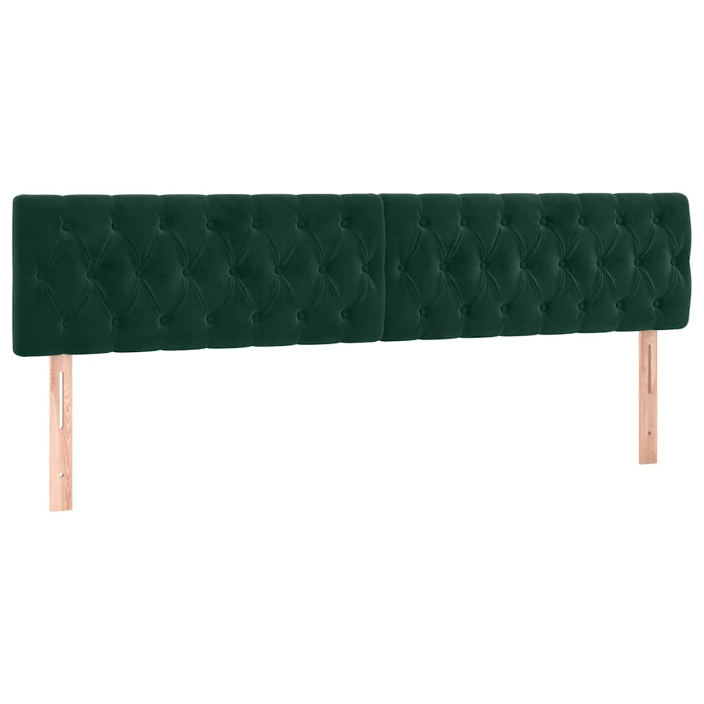 vidaXL Cabecero con LED de terciopelo verde oscuro 180x7x78/88 cm
