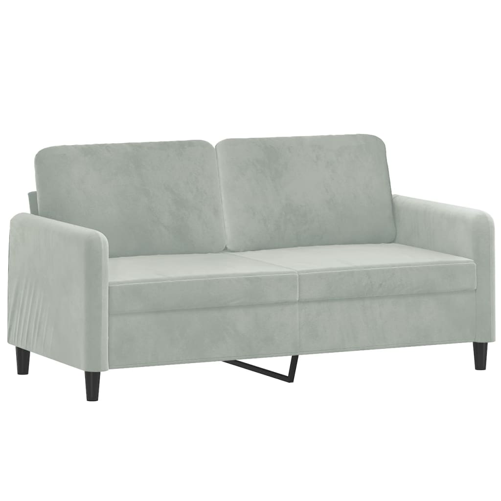 vidaXL Sofá de 2 plazas de terciopelo gris claro 140 cm