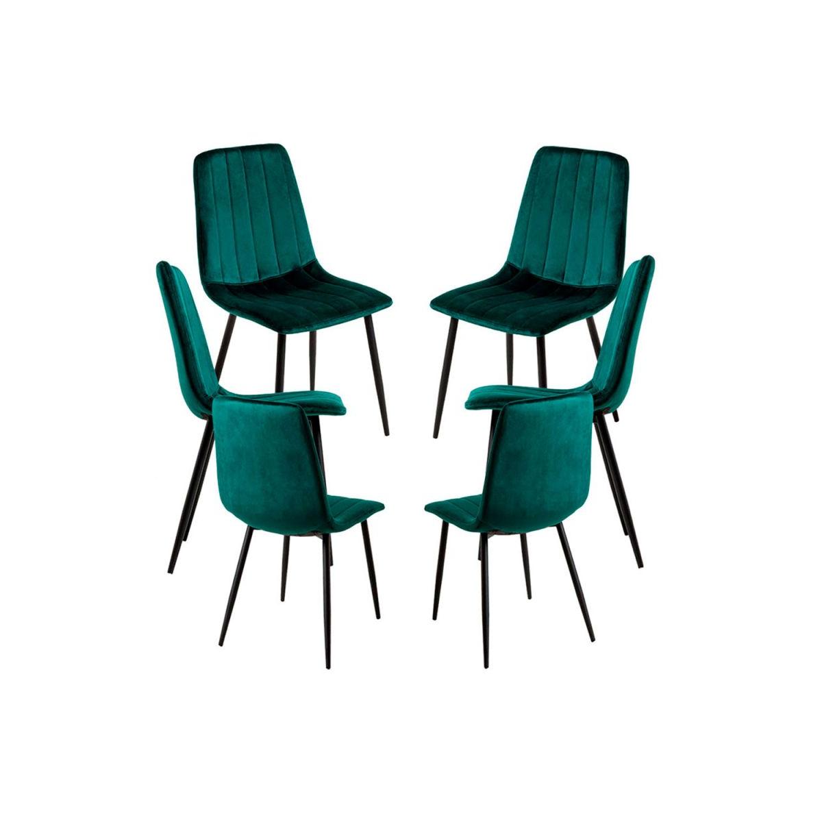 Regalos Miguel - Packs Sillas Comedor - Pack 6 Sillas Liny Terciopelo - Verde