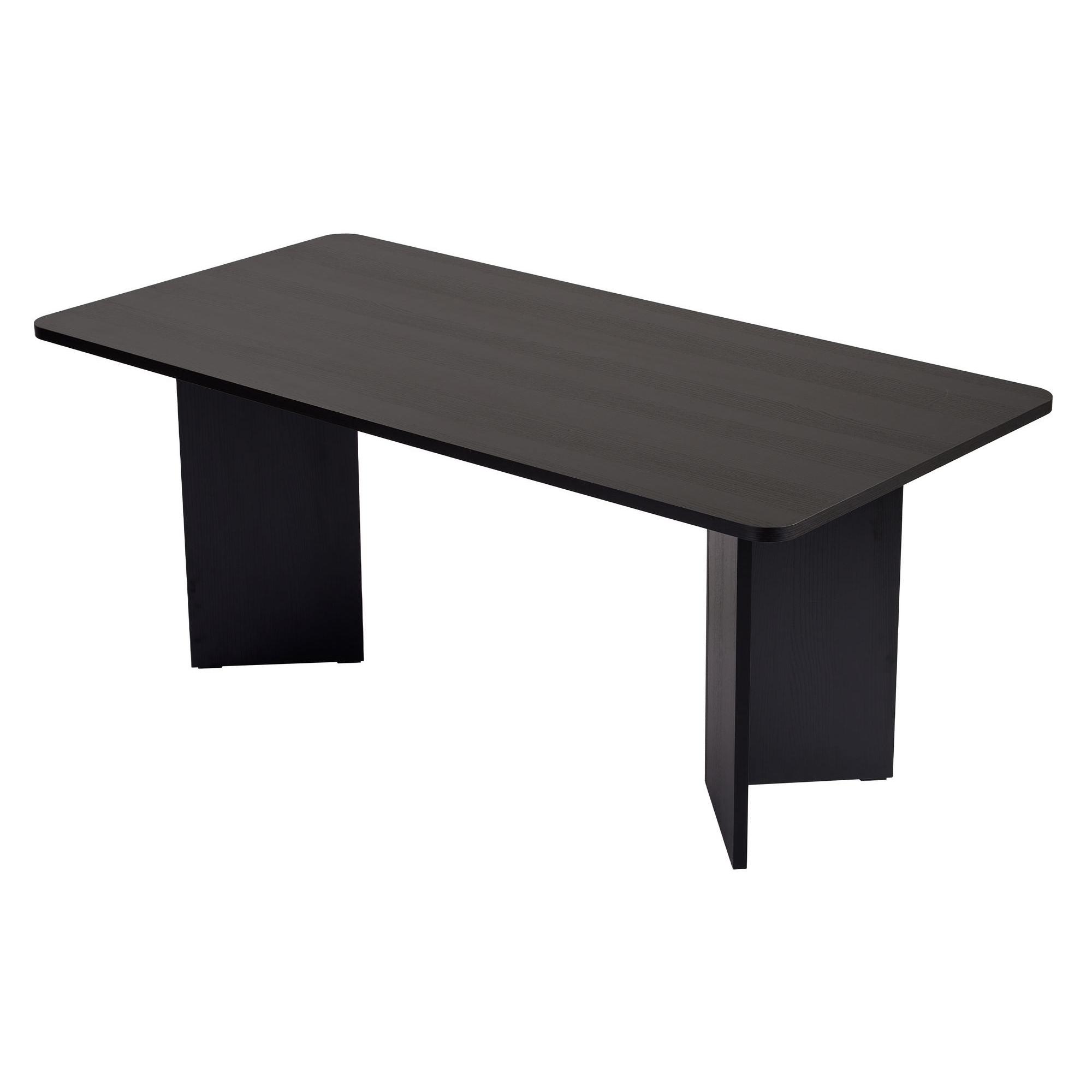 Habitat y Jardin - Mesa de comedor de madera "Linza" 180 x 90 x 75 cm - Madera negra