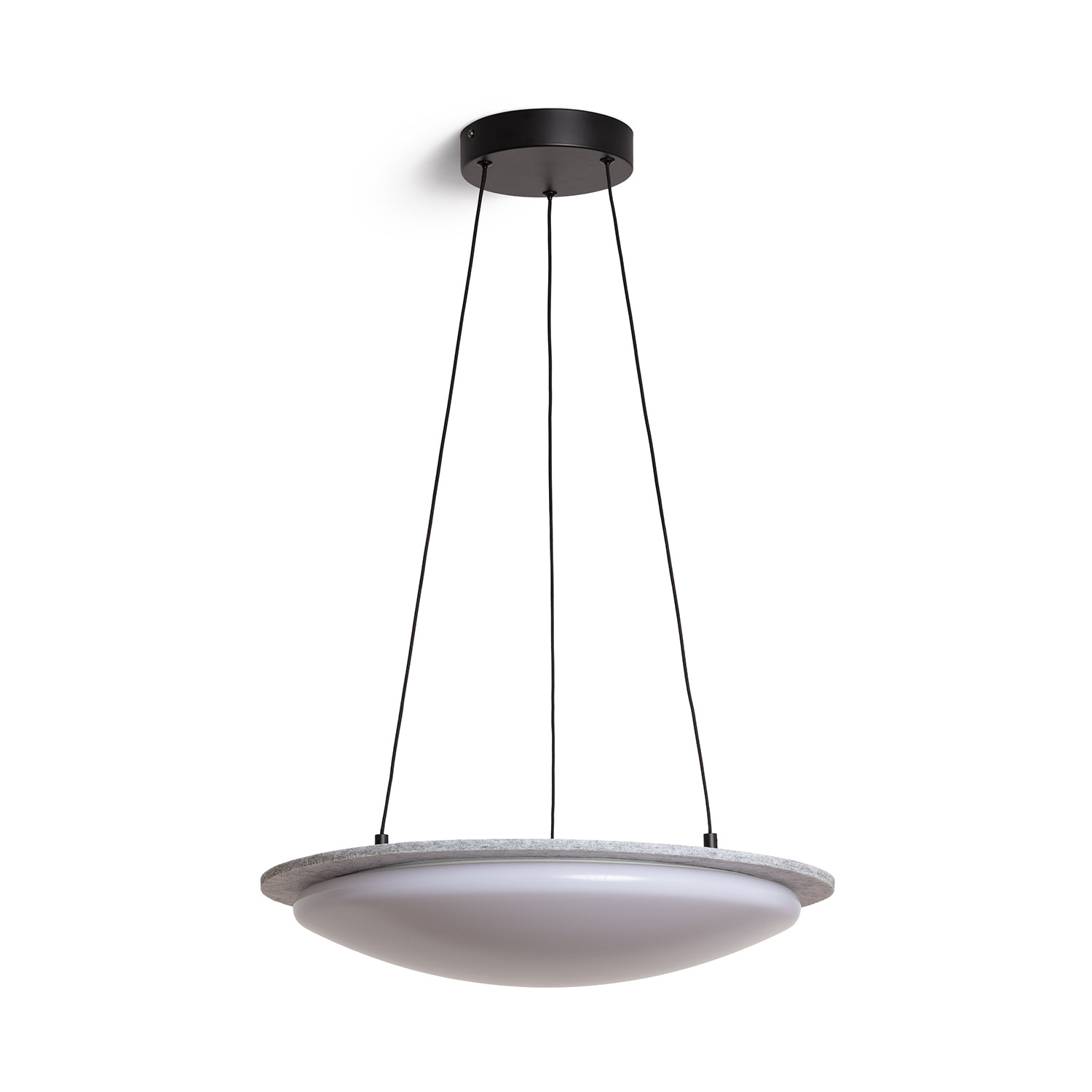 Ledkia Lámpara Colgante LED 24W Fieltro CCT Seleccionable Lezhan Gris
