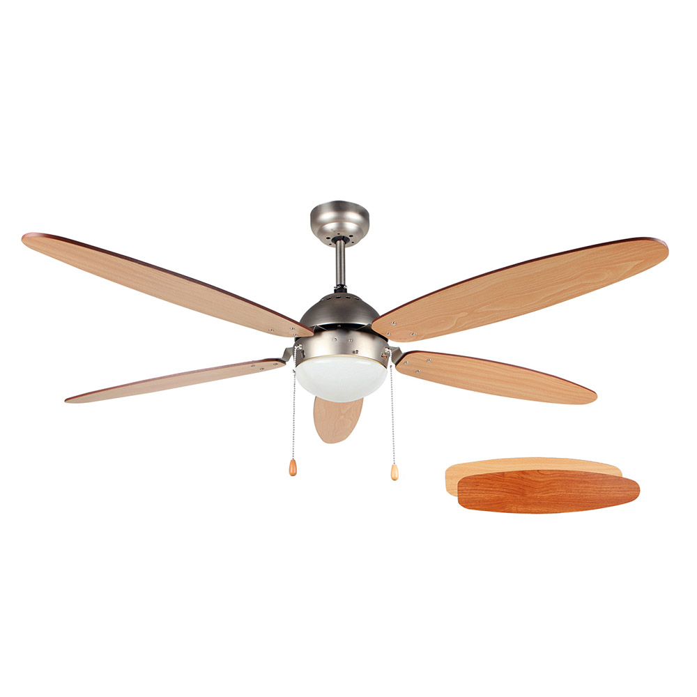 Ventilador de techo con luz Orbegozo CP 48132, 5 aspas, 3 velocidades, 132 cm de diámetro, 60 W
