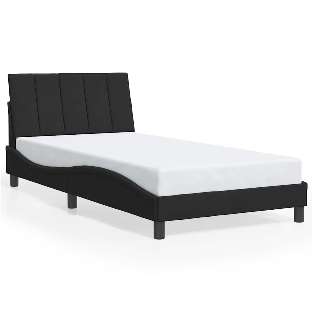 vidaXL Estructura de cama sin colchón Hanko terciopelo negro 100x200 cm