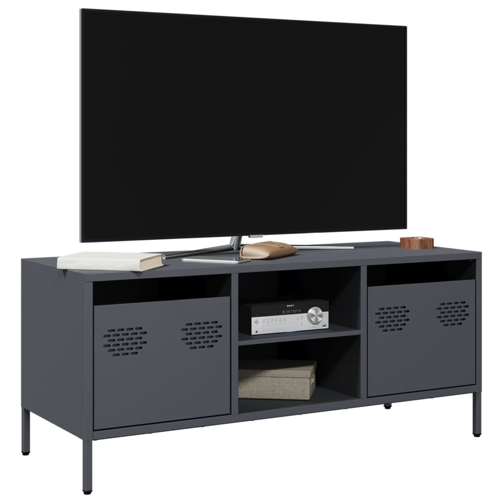 vidaXL Mueble para TV acero laminado en frío 101,5x39x43,5 cm en color Rosa/Blanco/Amarillo mostaza y más | almacenamiento funcional diseño moderno para baño dormitorio sala