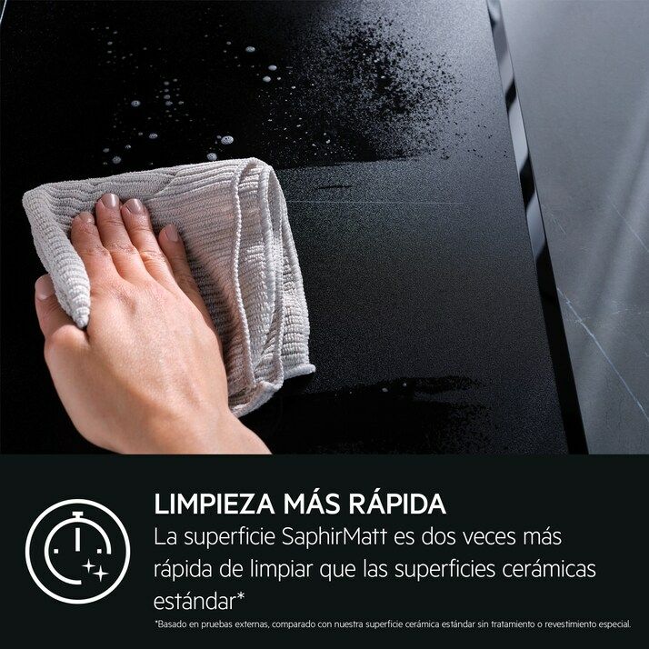 AEG - Placa de inducción TI63IQ30FZ Serie 8000 de 60 cm con 3 zonas, puente integrado y cocción asistida SenseBoil & Fry, negro