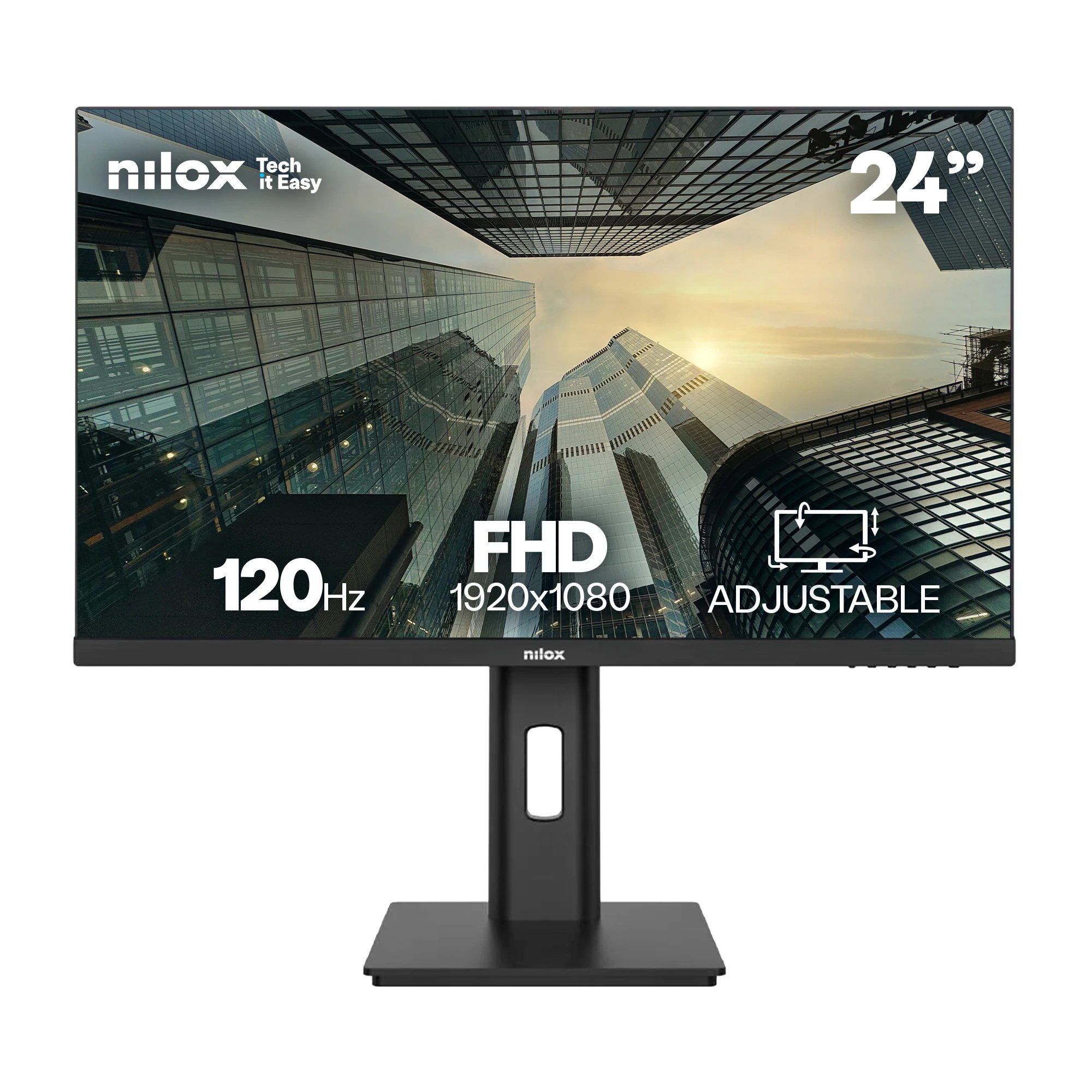 Monitor Gaming, de Oficina y Teletrabajo, de Oficina y Teletrabajo IPS Nilox 24" Full HD NXM24REG1201  | 120 Hz, 4 ms, 16:9, Oficina/Estudio, VESA 100x100
