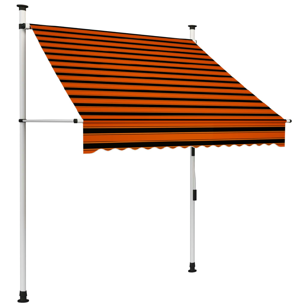 vidaXL TOLDO MANUAL RETRÁCTIL NARANJA Y MARRÓN 150 CM