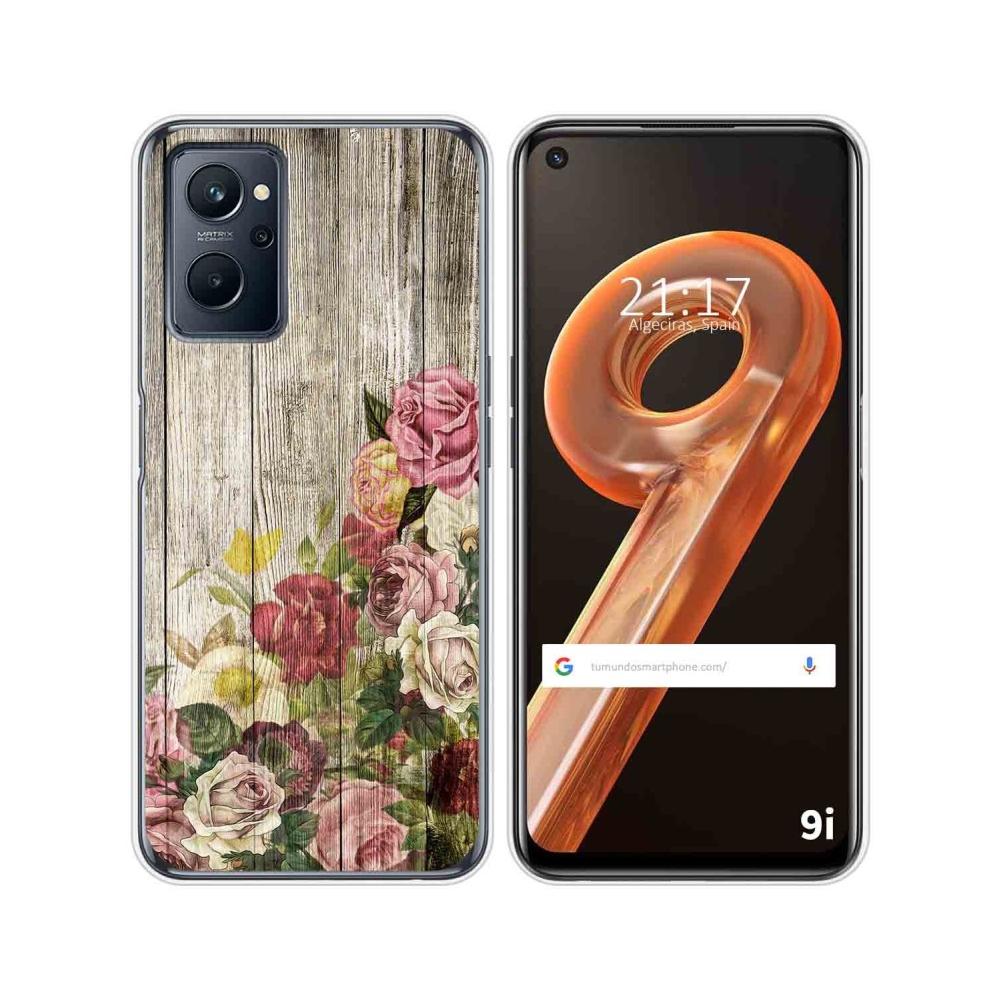 Tumundosmartphone Funda Silicona Realme 9i Diseño Madera 08 Personalizado