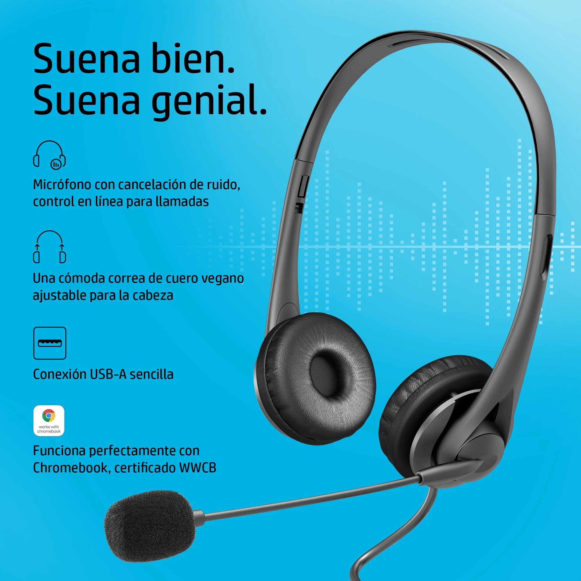 HP - Auriculares alámbricos 428H5AA monoaurales con cancelación de ruido en micrófono para teletrabajo y centros de atención, color negro