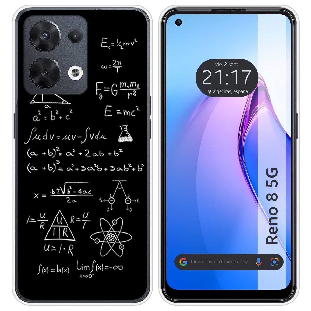 Tumundosmartphone Funda Gel TPU Oppo Reno 8 5G Diseño Formulas