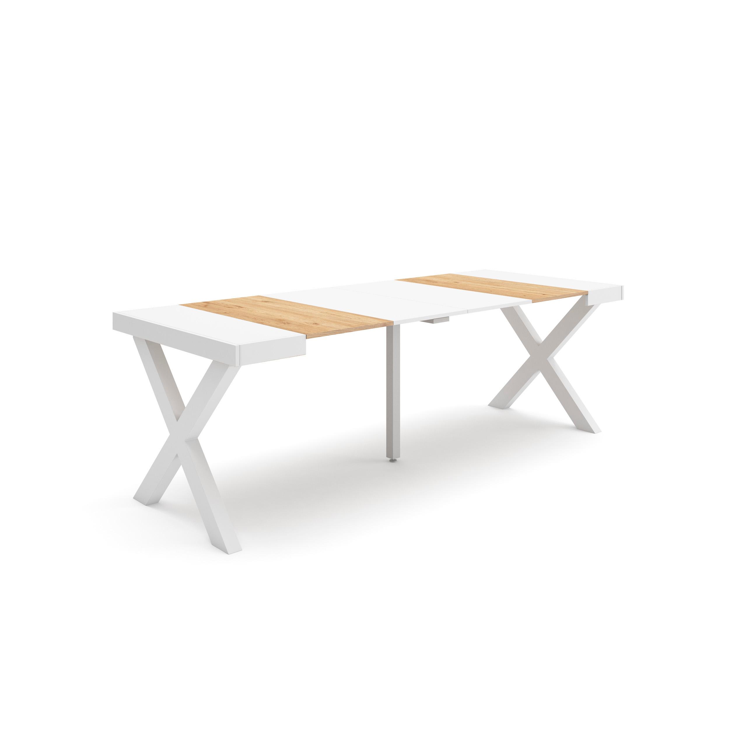 Skraut Home, Mesa Consola Extensible, Mesa Auxiliar, Tapa, 58/222x90x73cm, Práctica y Versátil, Estilo Moderno, Fácil Montaje