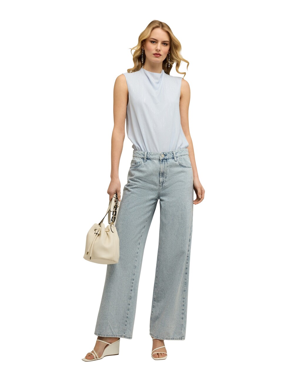 Motivi - Blusa body en georgette fil coupé