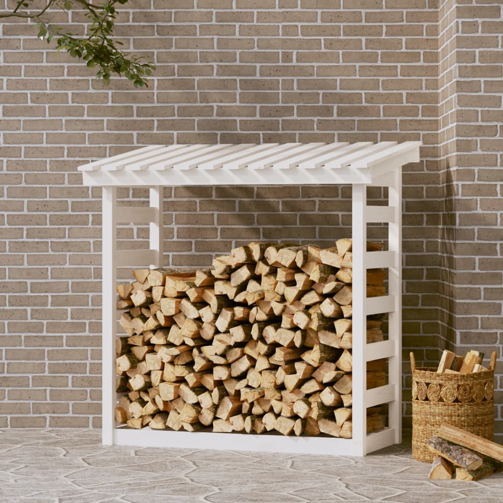 vidaXL Leñero de Chimenea Estante Almacenamiento Soporte Color Natural,  Blanco, y mas