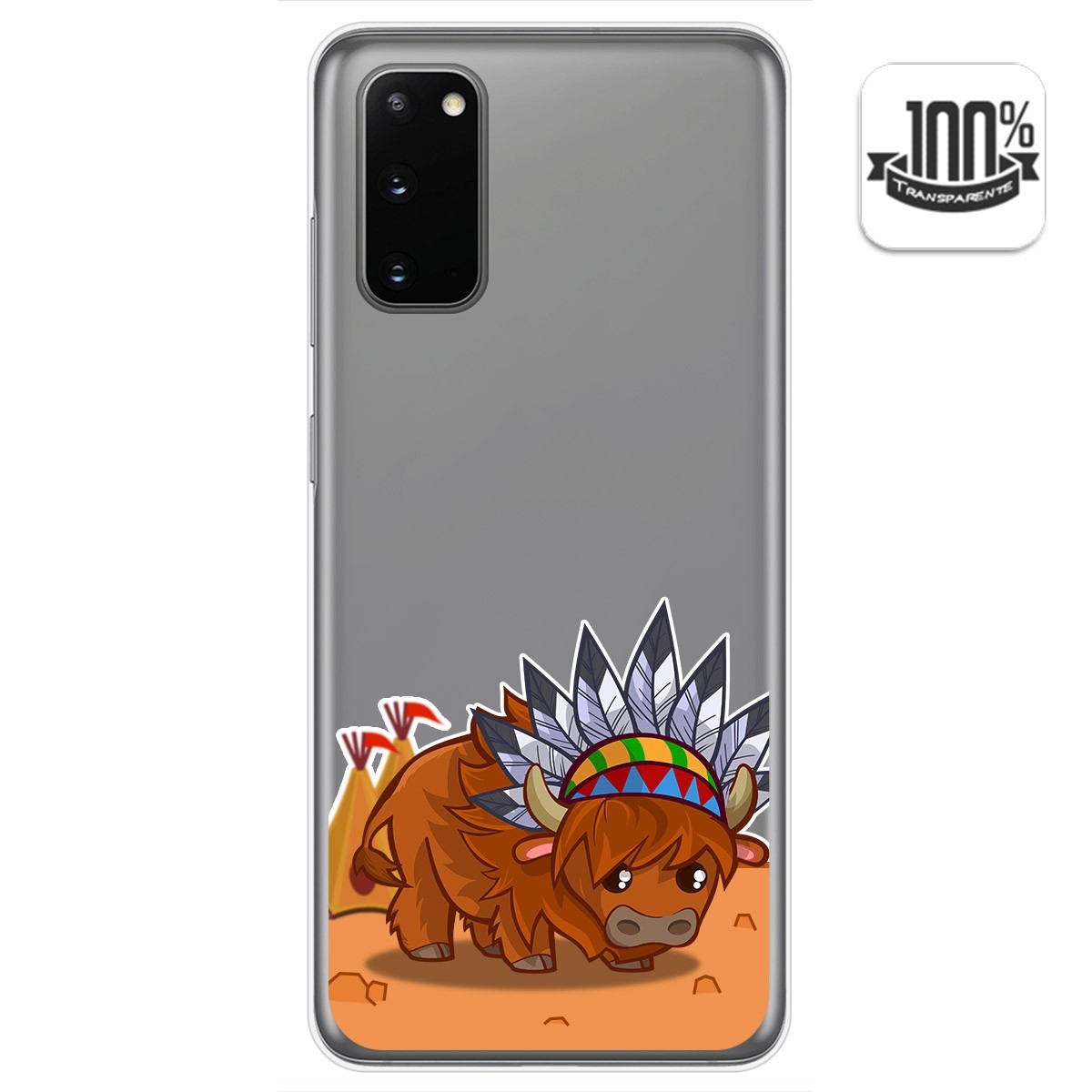 Tumundosmartphone Funda Gel Transparente para Samsung Galaxy S20 diseño Bufalo Dibujos