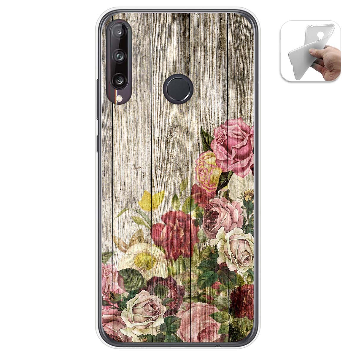 Tumundosmartphone Funda Gel Tpu para Huawei P40 Lite E diseño Madera 08 Dibujos