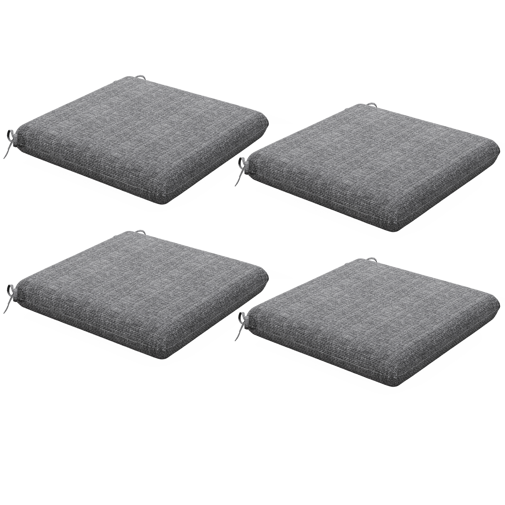Outsunny Conjunto de Cojines para Sillas de Comedor 47x47x7 cm Juego de 4 Piezas Cojines para Sillas de Jardín Impermeable y Protección UV 50+ para Interior y Exterior