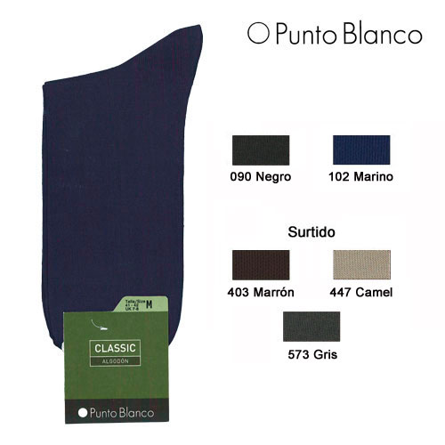PUNTO BLANCO - 13478-10 Pack de 6 Calcetines hombres hilo liso