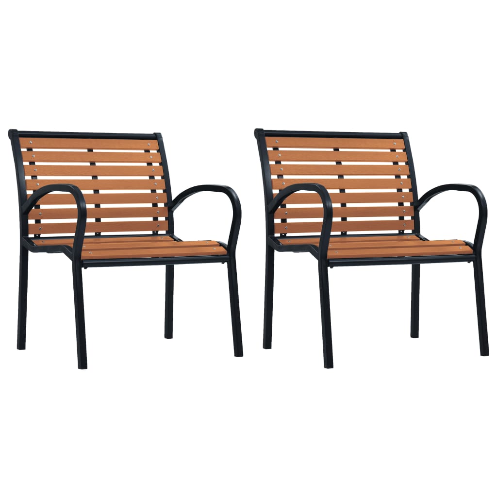 vidaXL Sillas de jardín 2 unidades aceroWPC