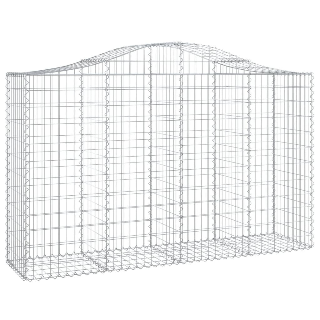 vidaXL Cestas gaviones 12 uds forma de arco hierro 200x50x120/140 cm