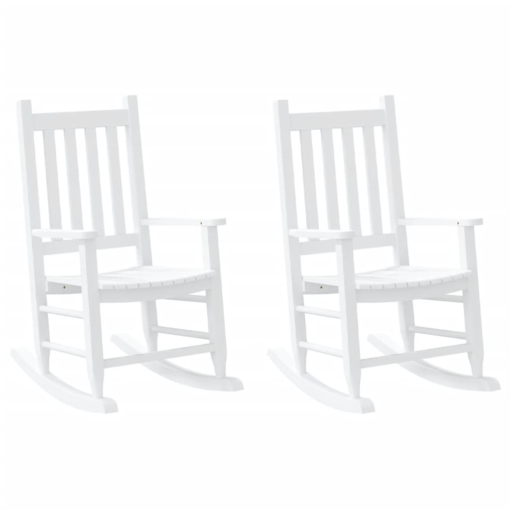 vidaXL Mecedoras para niños 2 uds madera maciza de álamo