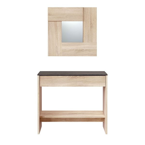 Mueble recibidor Oxys con espejo roble Canadian/grafito