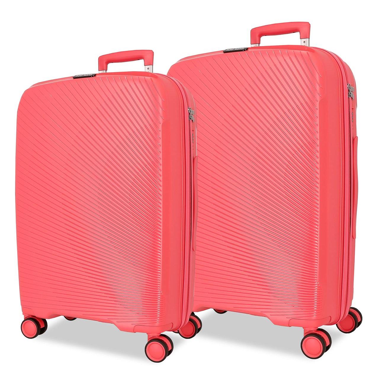 Juego de maletas Roll road Orbit pp coral 48x78x28 cm