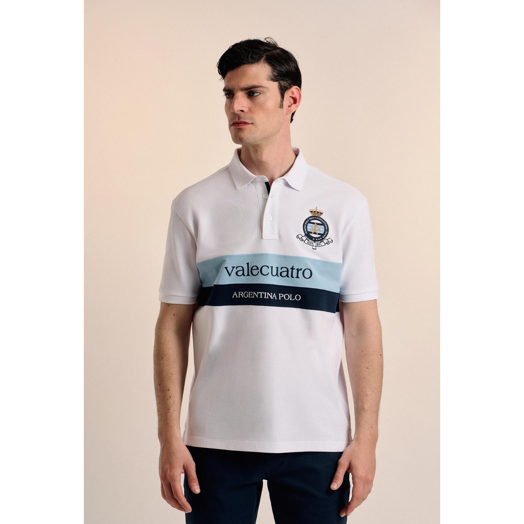 Polo Valecuatro franjas Argentina blanco