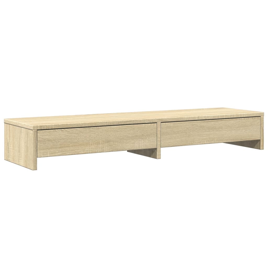 vidaXL Soporte para monitor con cajones madera de ingeniería 100x27x15 cm Multicolor