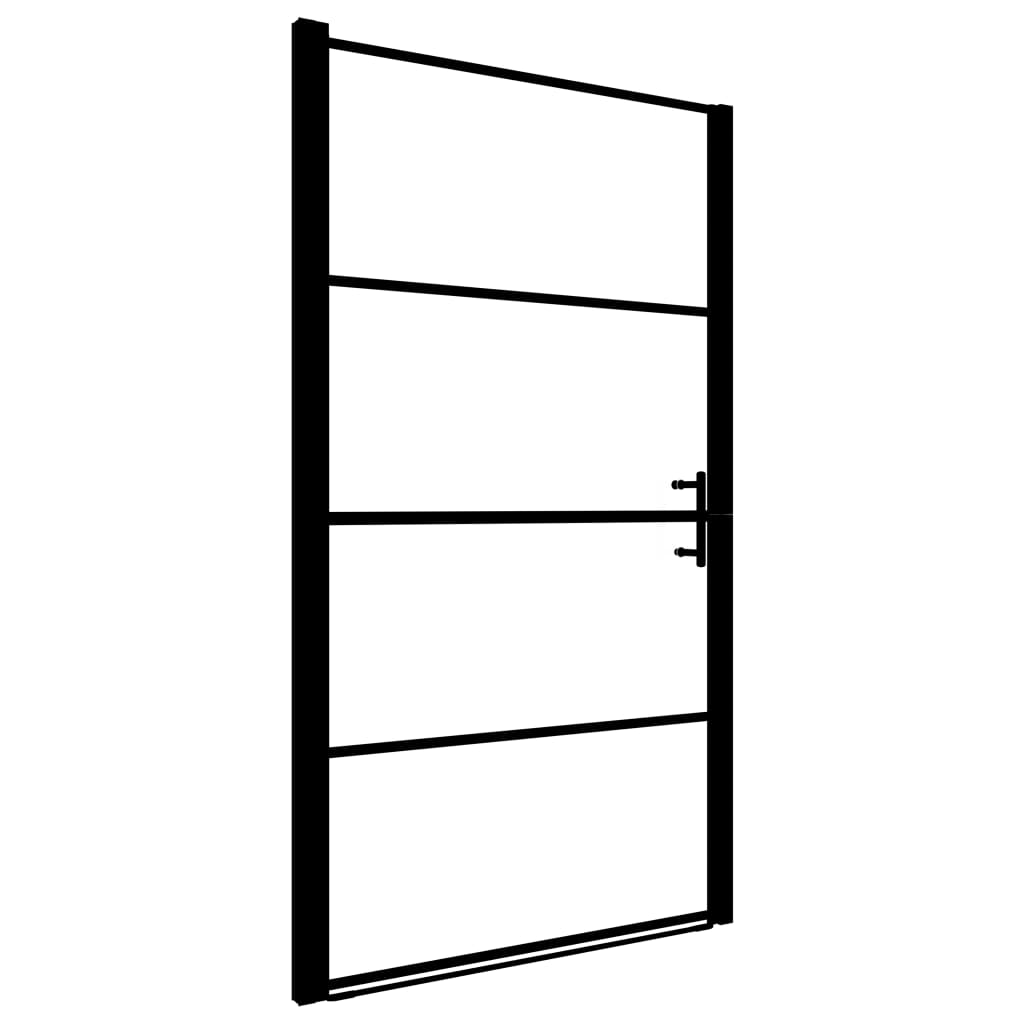 vidaXL Puerta de Ducha de Vidrio Templado Negro Mampara Cabina Cierre Baño Dimensiones 81 x 195 cm, 100 x 178 cm, 91 x 195 cm