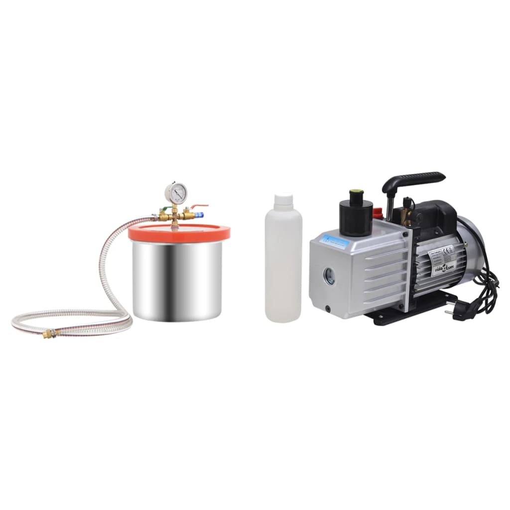 vidaXL Cámara de Vacío con Bomba de 2 Etapas Sellada Refrigeración Capacidad 3.7 l, 5.5 l, 7.4 l