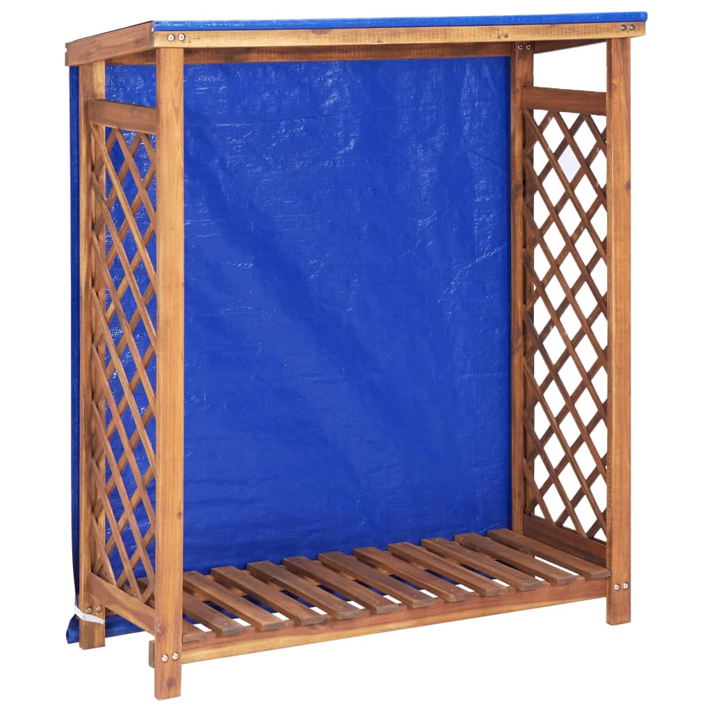 vidaXL Caseta para leña madera maciza de acacia 105x38x115 cm