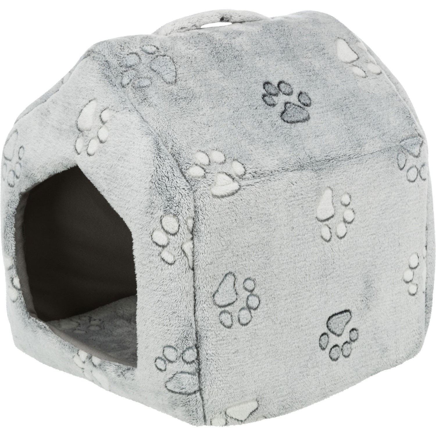Cama para Mascotas Trixie Cueva Nando Gris Claro con Forro Suave de Poliéster y Cojín Extraíble