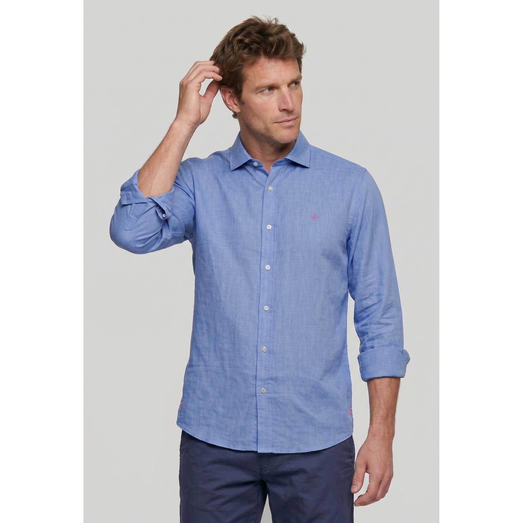 Camisa lino Valecuatro azul