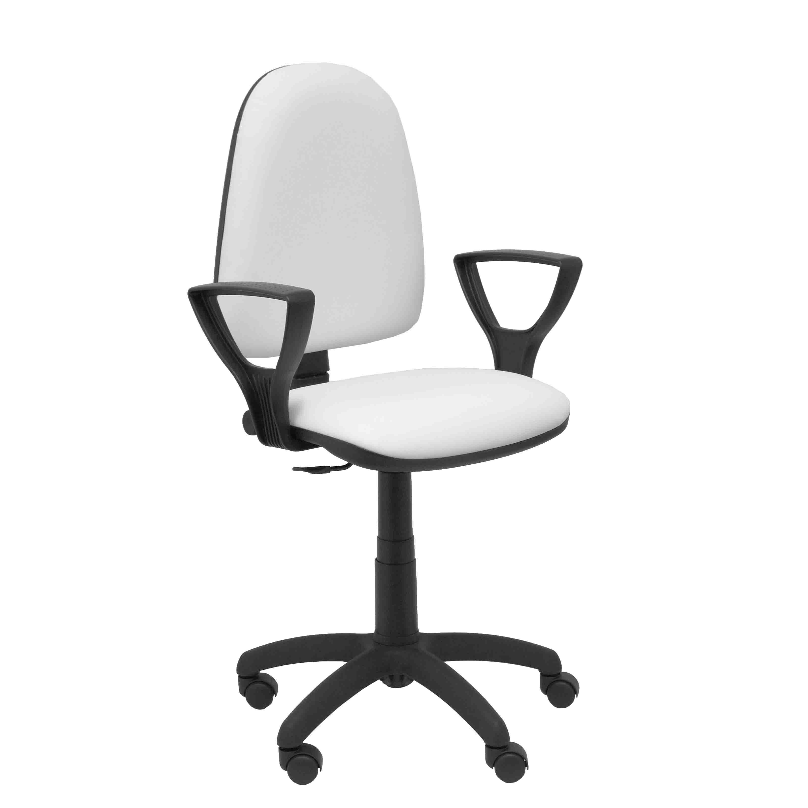 Piqueras Y Crespo - Silla de Oficina Ergonómica Blanca con Brazos