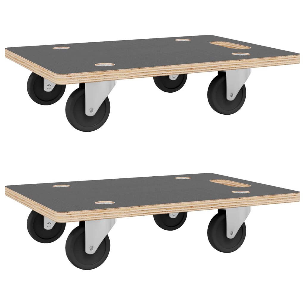 vidaXL Carrito Transporte Soporte Ruedas (2 unidades) Rectangular carga de 250 kgs Dimensiones Ø 38 x 11.5 cm,  50 x 35 x 11.5 cm,  60 x 40 x 11.5 cm y mas