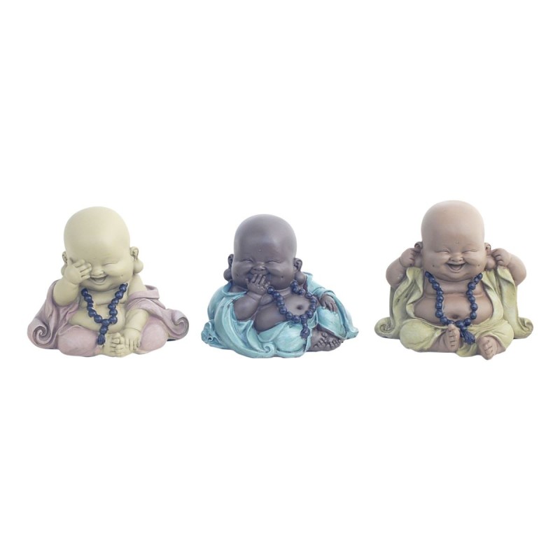 SIGNES GRIMALT Signes Grimalt By SIGRIS Figuras De Buda Riendo Set De 3 Unidades Colección Oriental Decoración Resina Duradera