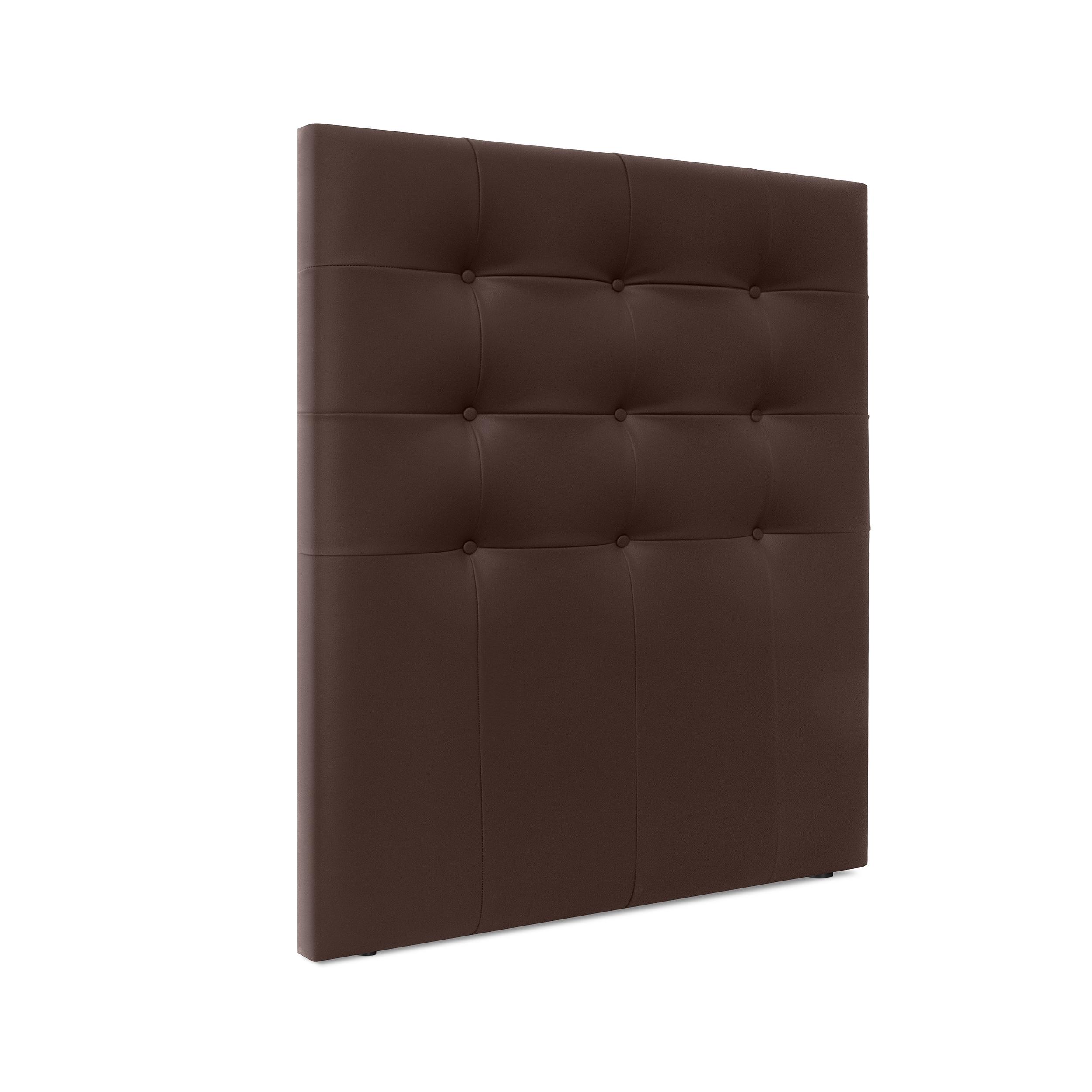 DHOME Cabecero Capitoné hasta el Suelo Cabezal 8cm tapizado ACUALINE Tela y Polipiel para Cama Dormitorio (Chocolate Polipiel)